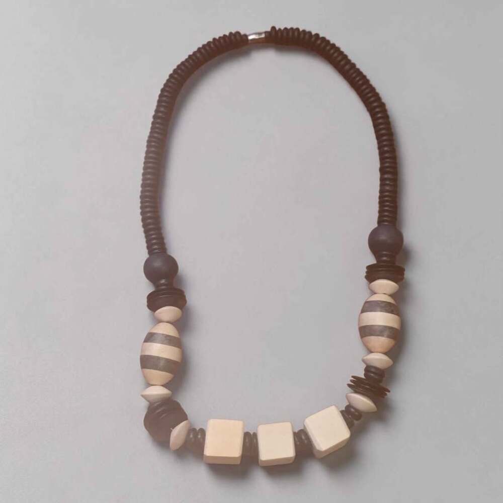 Chunky Wooden Beaded Statement Necklace